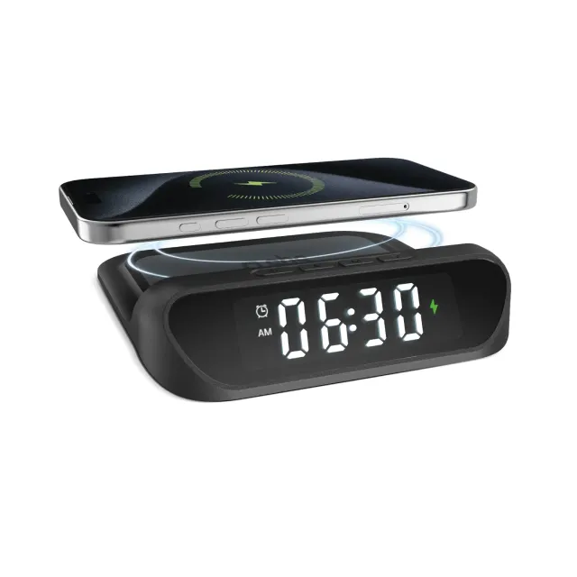 SBS 2in1 Wecker Wireless Charger 15W schwarz