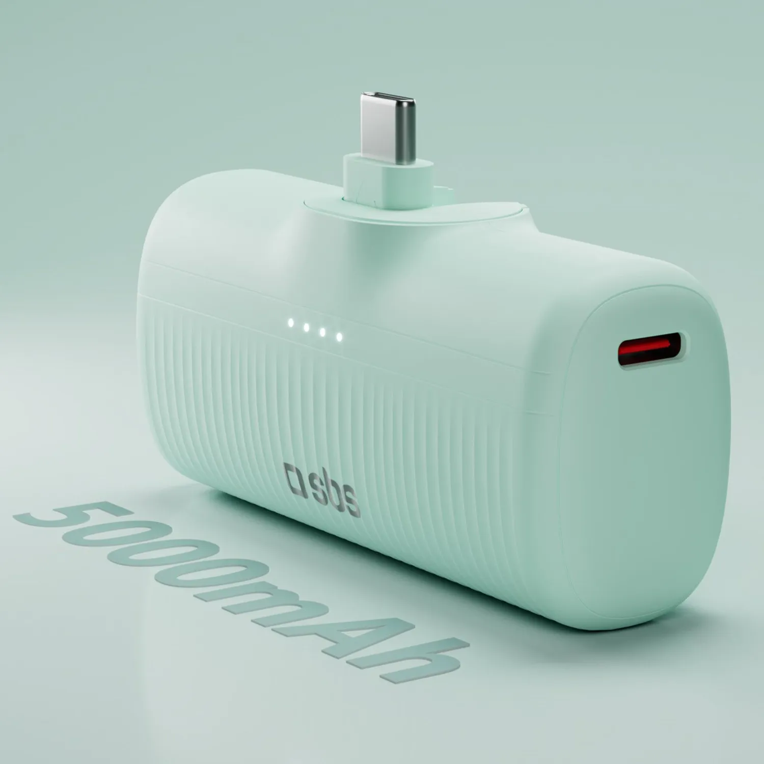 SBS EcoPower Powerbank 5000mAh USB-C Grün-Türkis 10W