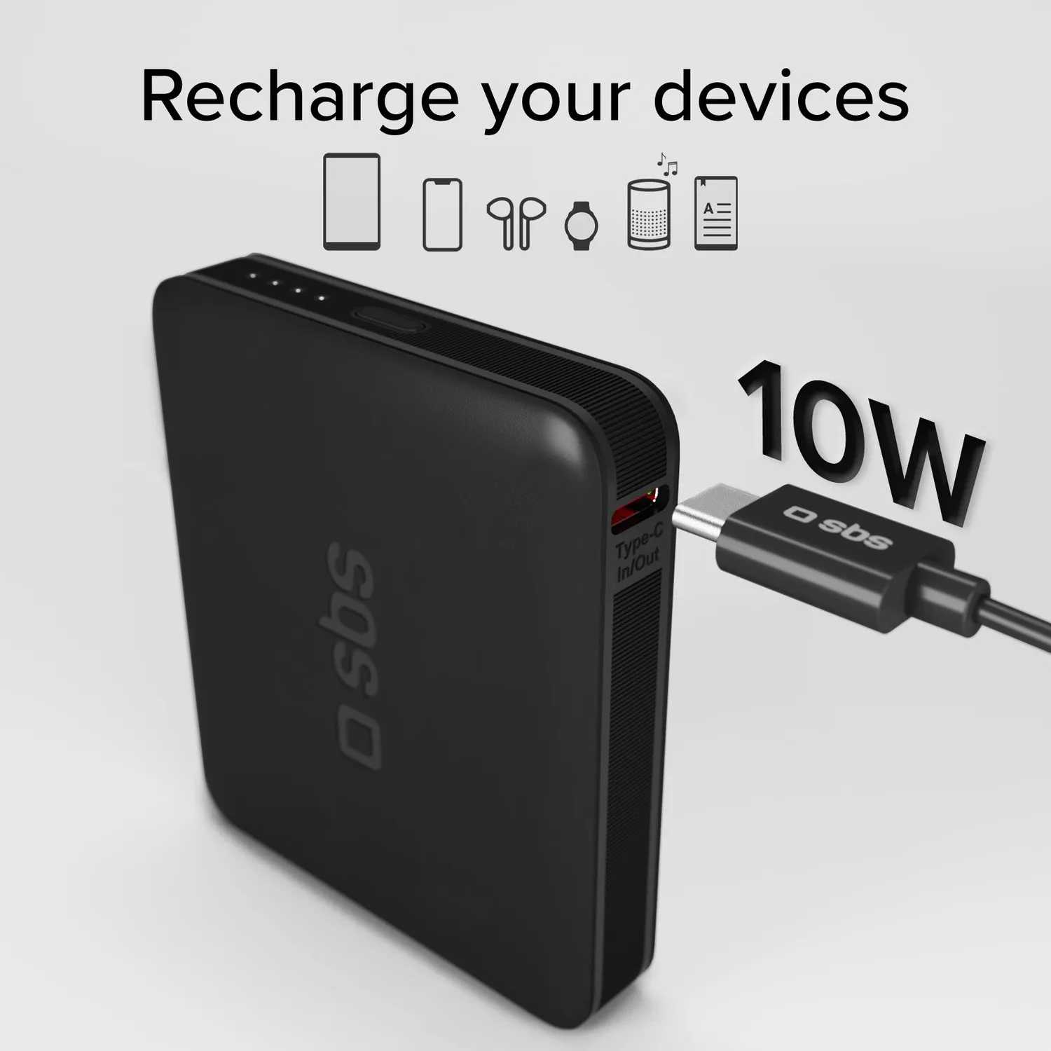 SBS 5000 mAh High Density Powerbank USB-C 10W kompakt