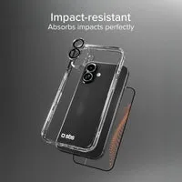 SBS D3O iPhone 16 Schutzset Hülle Glas Transparent