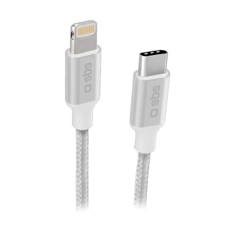 SBS USB-C Lightning Kabel MFi geflochten für iPhone