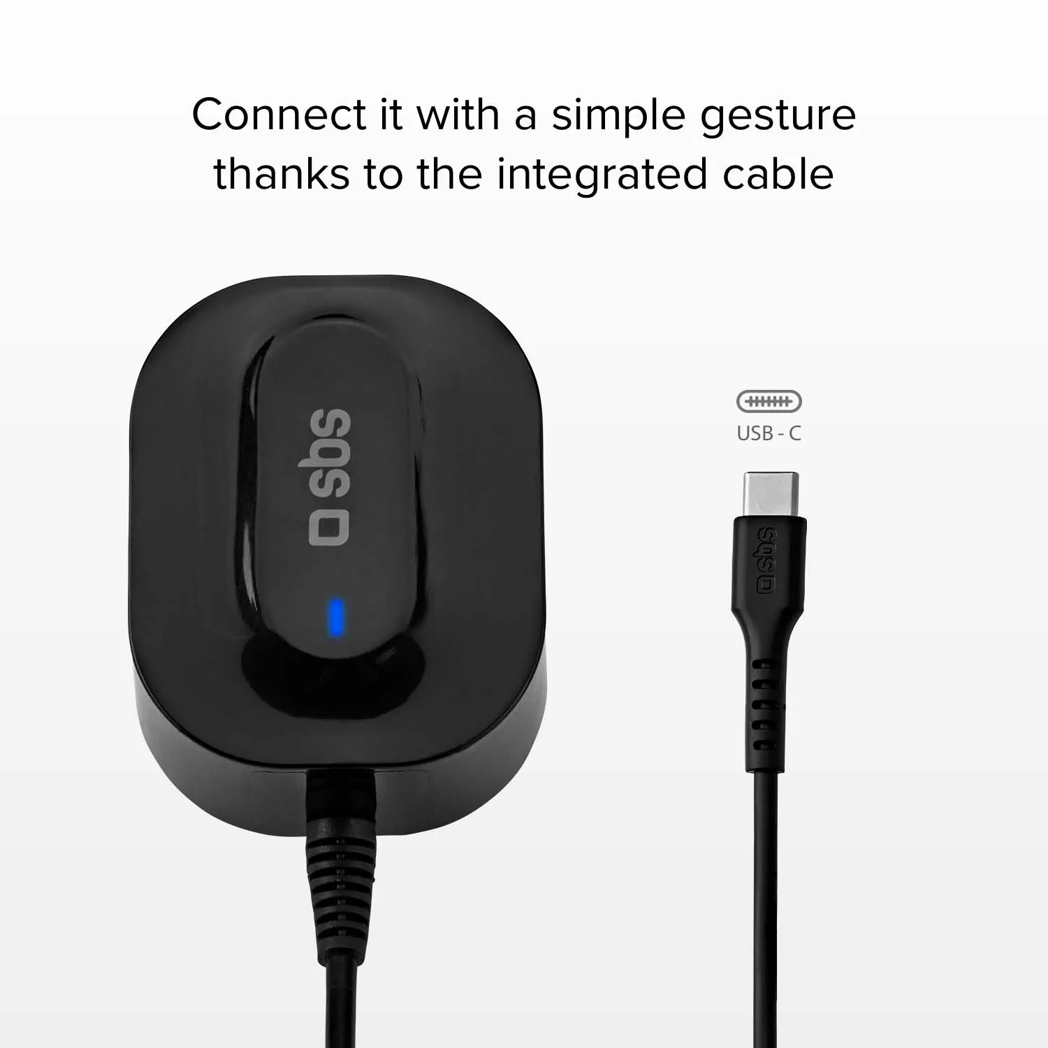 SBS 15W UK Ladegerät mit USB-C Kabel Schnellladung