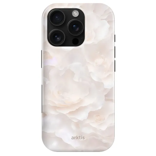 arktis Marble Flower iPhone 16 Pro Hülle MagSafe Print