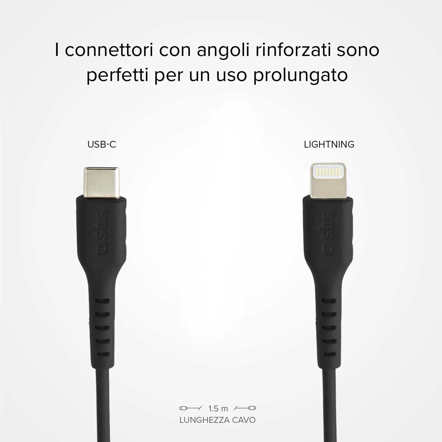 SBS USB-C Lightning Kabel Schwarz 1 m MFi