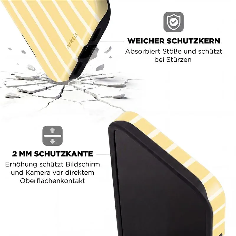arktis Sunny Stripes iPhone 16e Hülle MagSafe Print