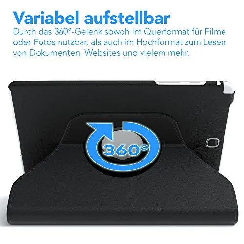 EAZY CASE Galaxy Tab A 9.7 Tablethülle 360° drehbar Schwarz