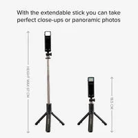 SBS Selfie-Stick mit LED-Licht Stativ 67cm schwarz