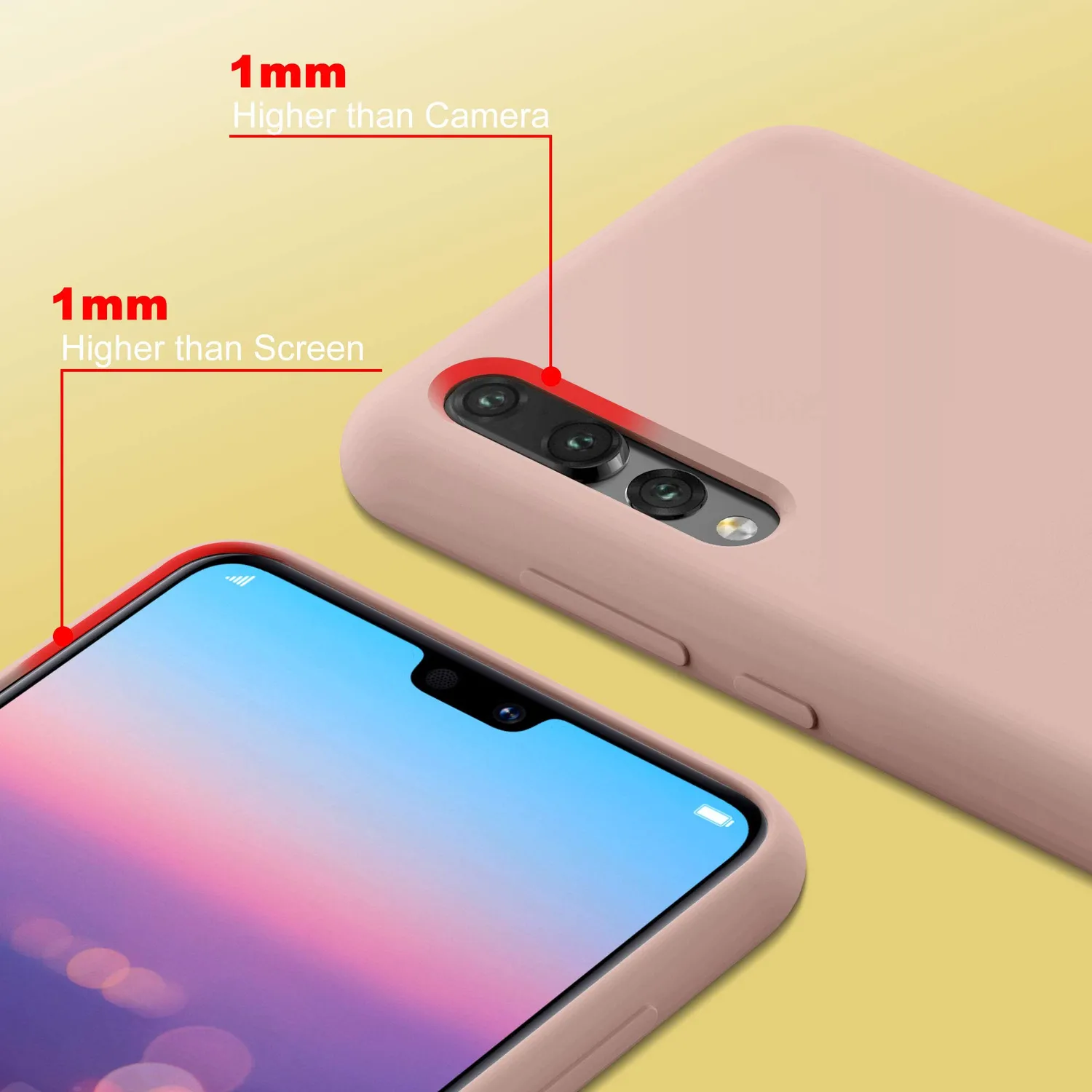 YATWIN Huawei P20 Pro Hülle Silikon Rosa Sabbia