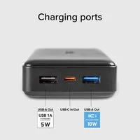 SBS Schnelllade-Powerbank 20000 mAh 2 USB mit LED-Anzeige