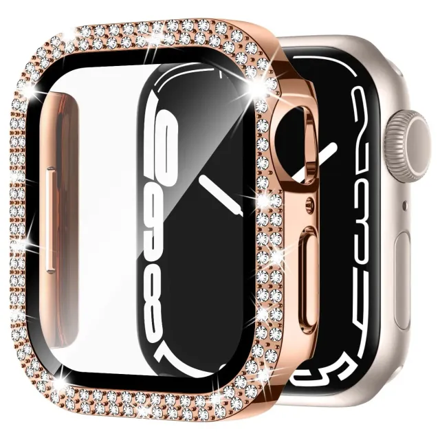 arktisband GLAMOUR Apple Watch Hülle Strass Gold 45mm
