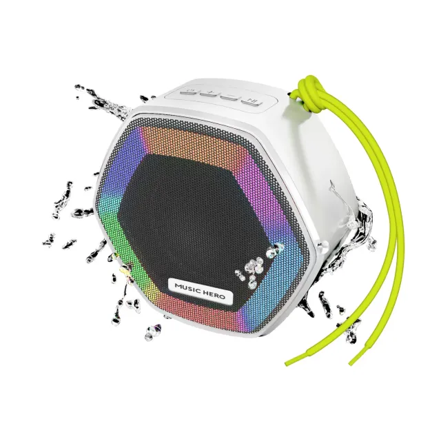 SBS Ibiza Bluetooth Lautsprecher 5W weiß wasserdicht LED