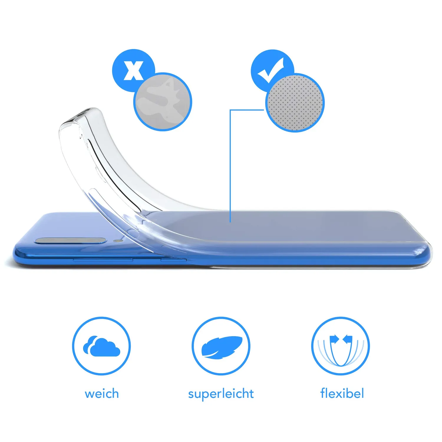 EAZY CASE Galaxy A50 / A30s / A50s Handyhülle Clear Transparent ultradünn