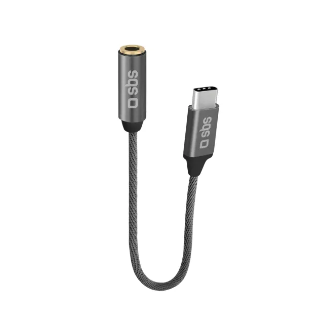 SBS USB-C auf Klinke Adapter 3,5mm 15cm Stoff