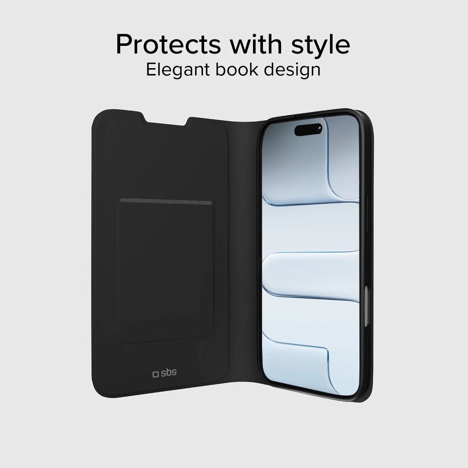 SBS Wallet Smooth Bookcover iPhone Air schwarz Stand