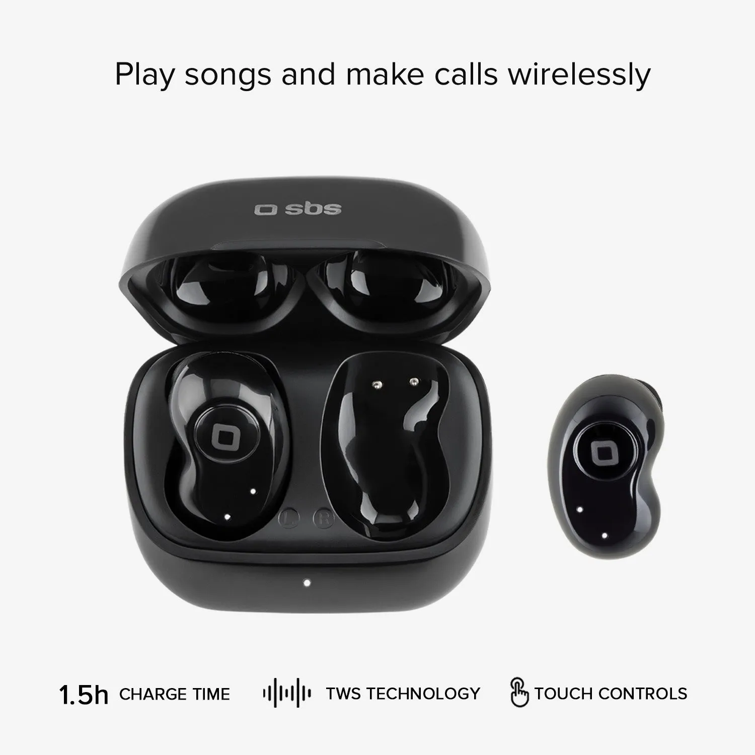 SBS Twin Black Gem True Wireless Kopfhörer In-Ear