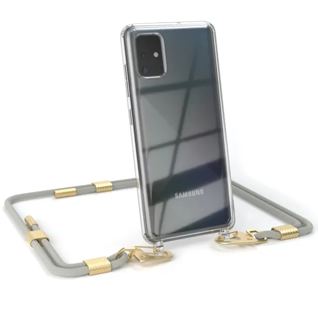 EAZY CASE Galaxy A51 Handykette Taupe Gold Clear transparent