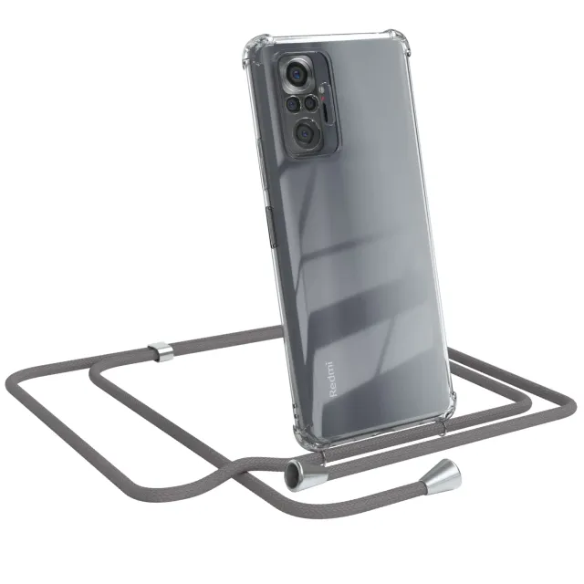 EAZY CASE Redmi Note 10 Pro Handykette Anthrazit mit Band