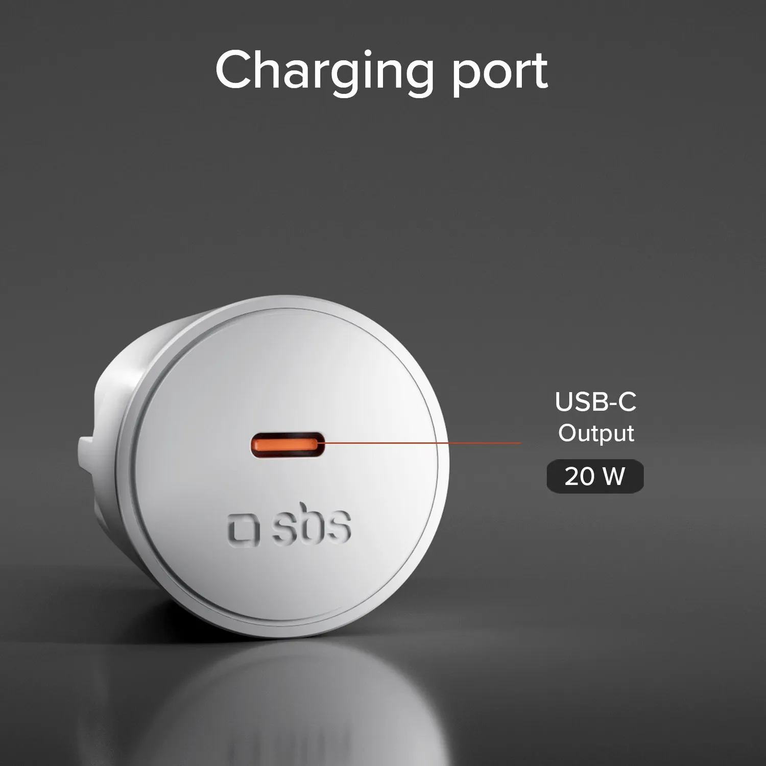 SBS 20W Wandladegerät USB-C PD Schuko schwarz