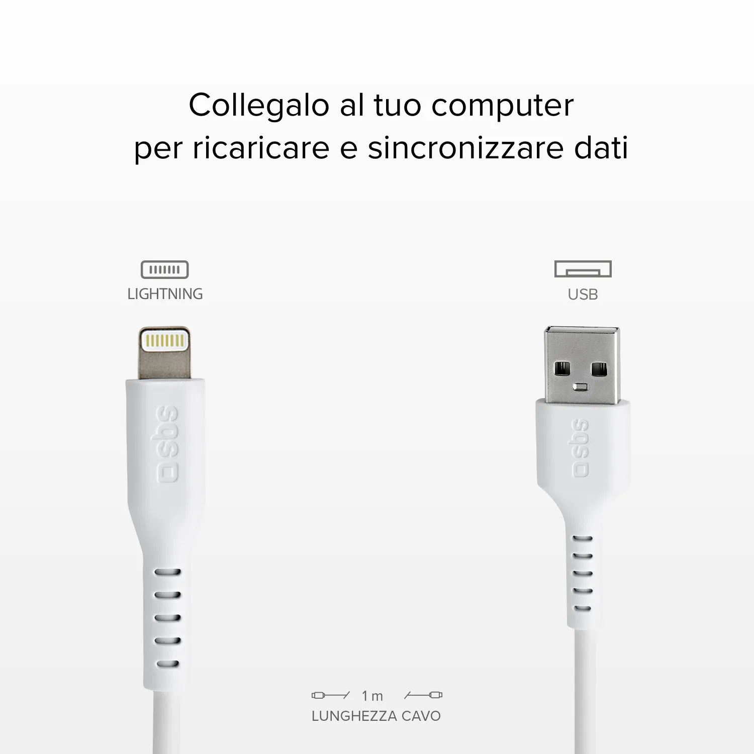 SBS USB Lightning Kabel 1m MFi