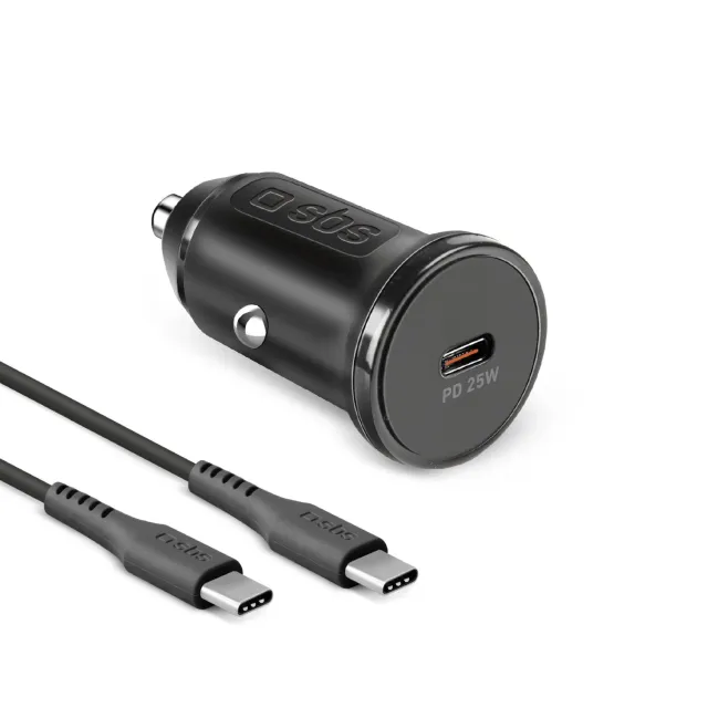 SBS Autolader 25W PD USB-C Set mit 1m Kabel