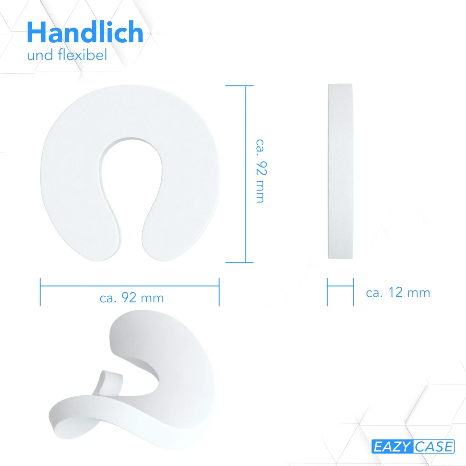 EAZY CASE 6X Fingerklemmschutz Türstopper Weiß 6er Set Schaumstoff