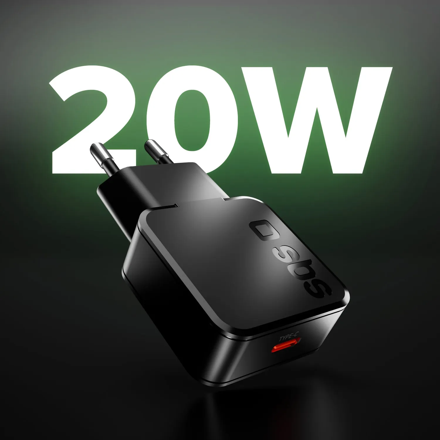 SBS 20W USB-C Wandladegerät Ultra Slim PD