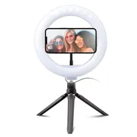 SBS Selfie Ringlicht 20cm mit Stativ 3 Lichtfarben