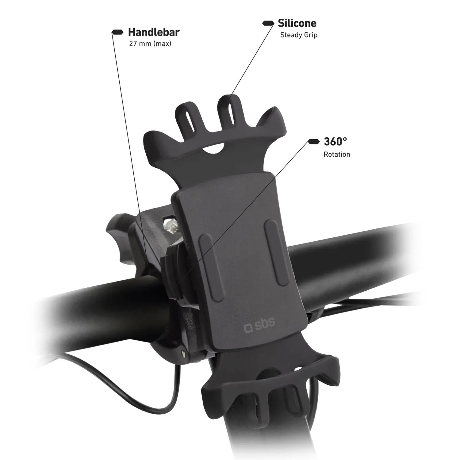 SBS Handyhalterung Fahrrad E-Scooter 360 Grad bis 6,5 Zoll