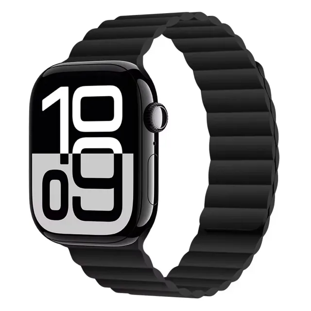 arktisband Ligo Armband Magnetisch Silikon Schwarz 46mm