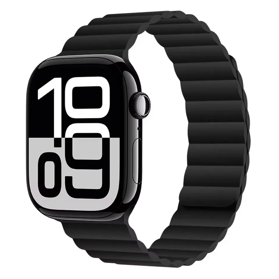 arktisband Ligo Armband Magnetisch Silikon Schwarz 46mm