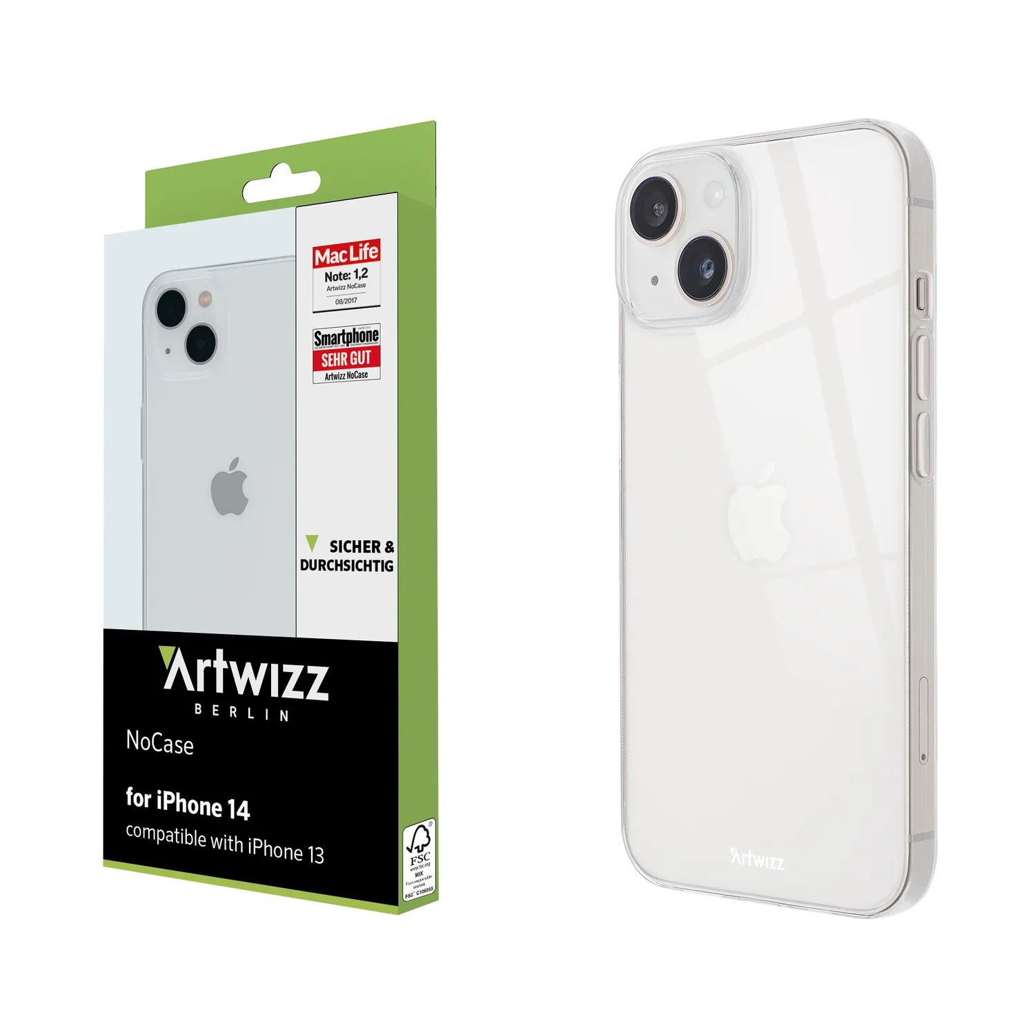 Artwizz NoCase iPhone 14 / 13 Handyhülle transparent dünn