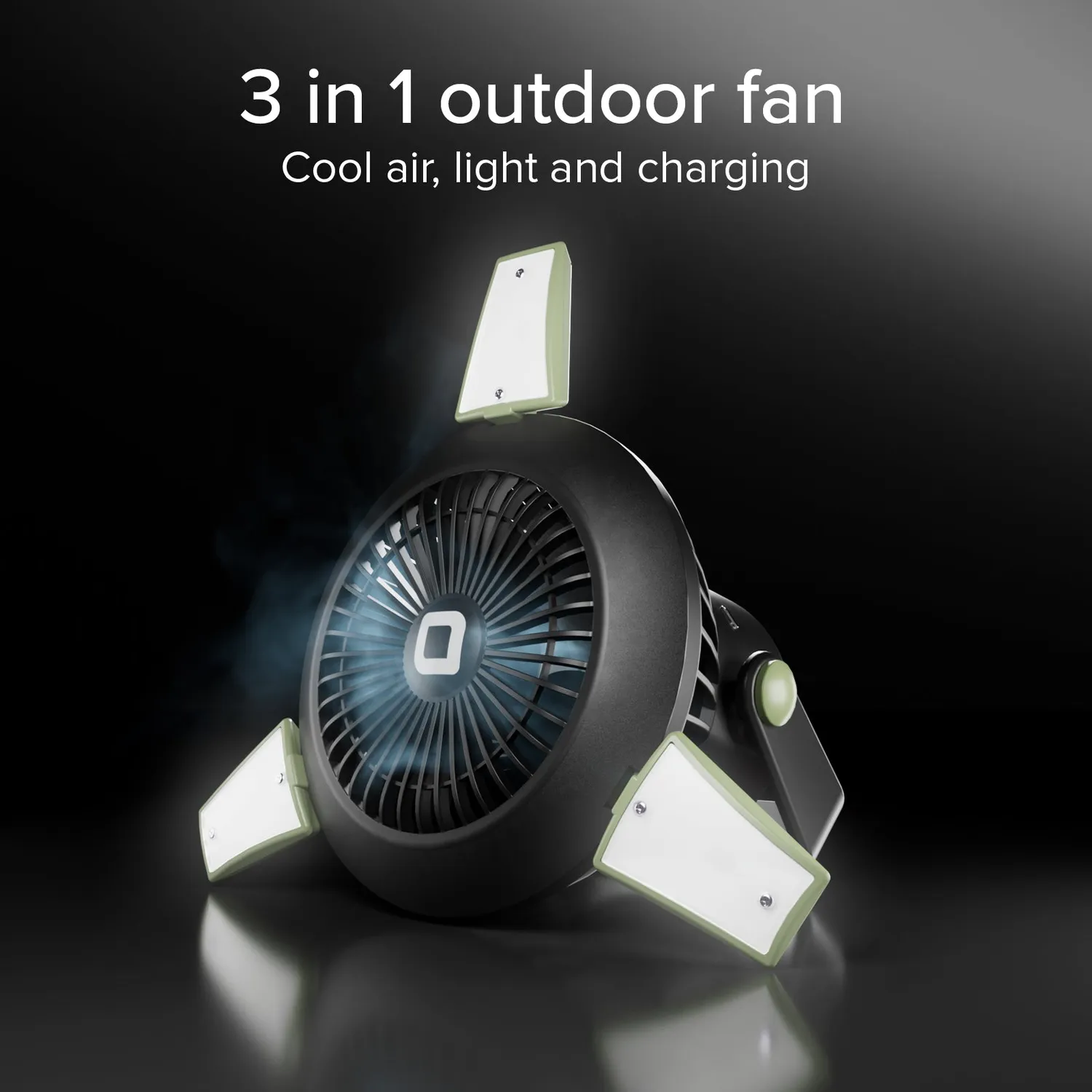 SBS Wild Gear Camping-Ventilator Powerbank 4000mAh Solar Licht