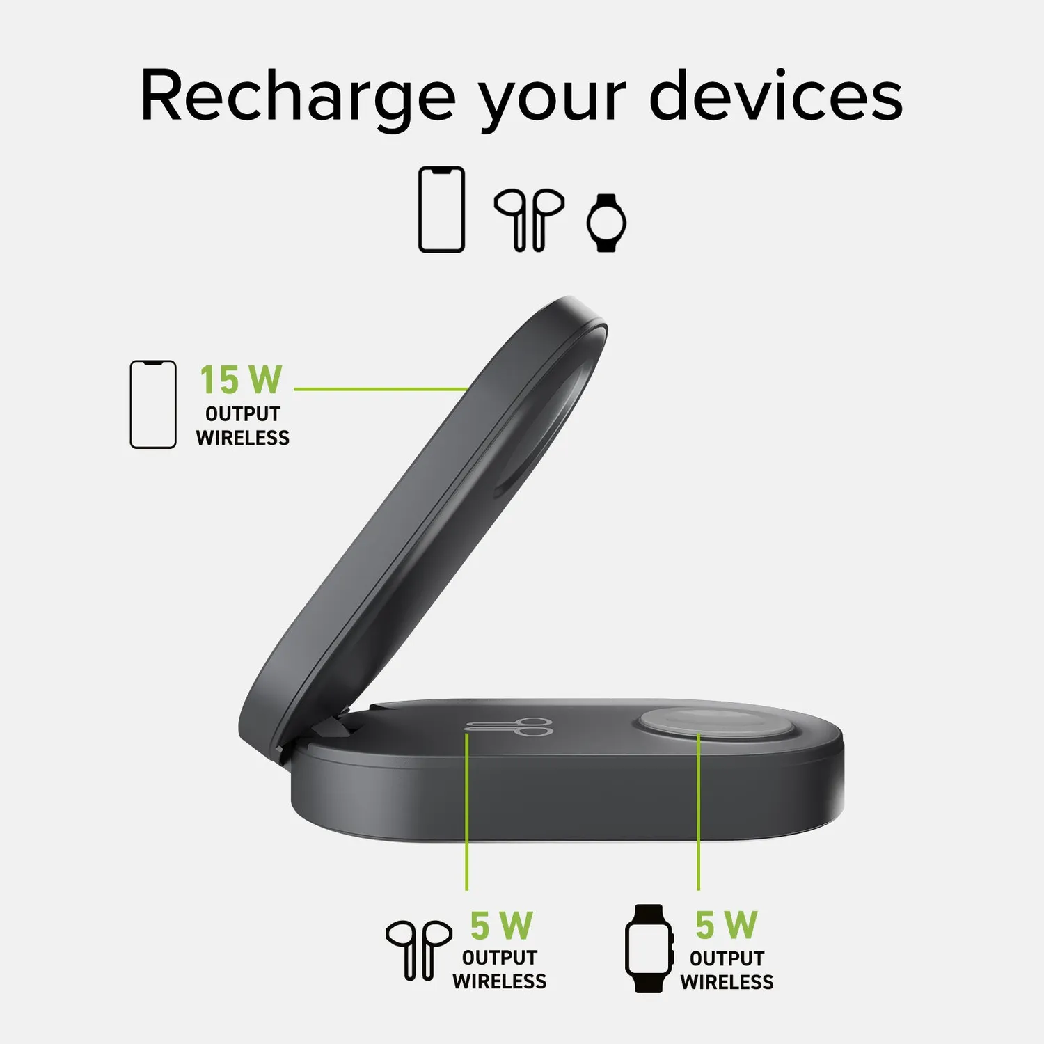 SBS Power Dock 3in1 Ladestation Qi2 15W faltbar