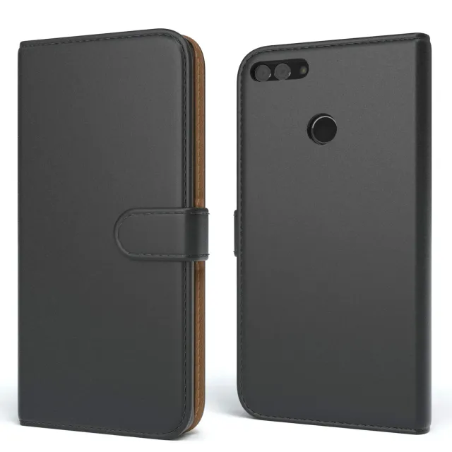 EAZY CASE Huawei Y9 2018 Klapphülle schwarz mit Kartenfach