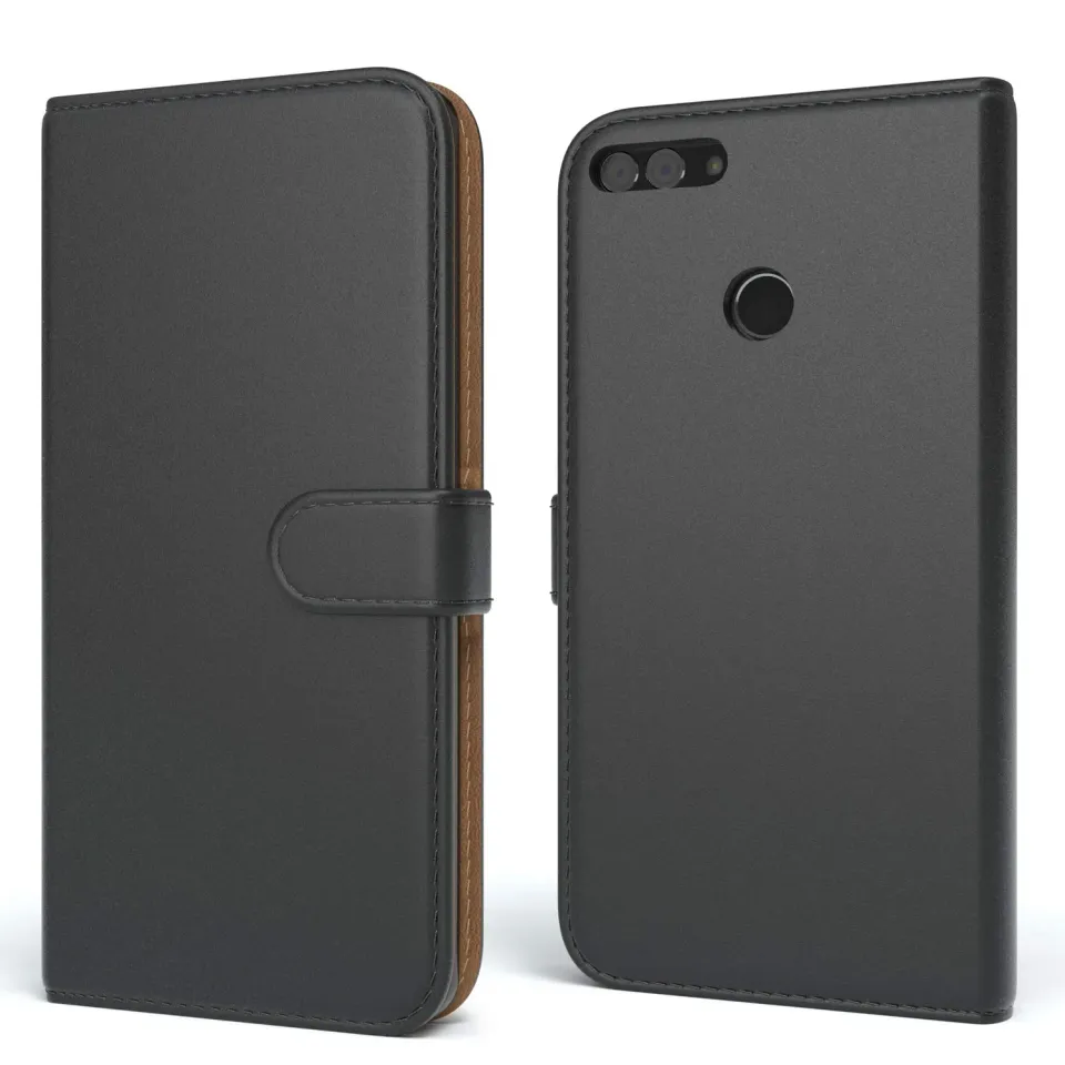 EAZY CASE Huawei Y9 2018 Klapphülle schwarz mit Kartenfach