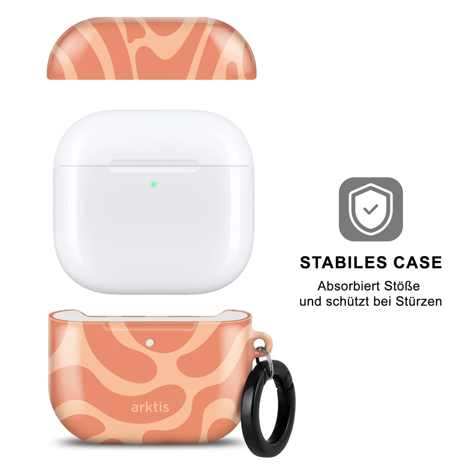 arktis AirPods 5 Hülle Curly Qi-Laden Print