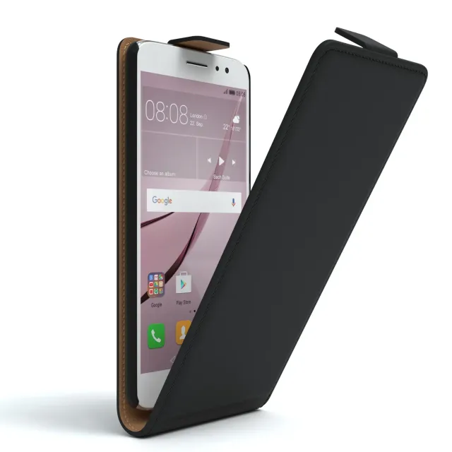 EAZY CASE Huawei Nova Plus Flipcover Schwarz Kunstleder