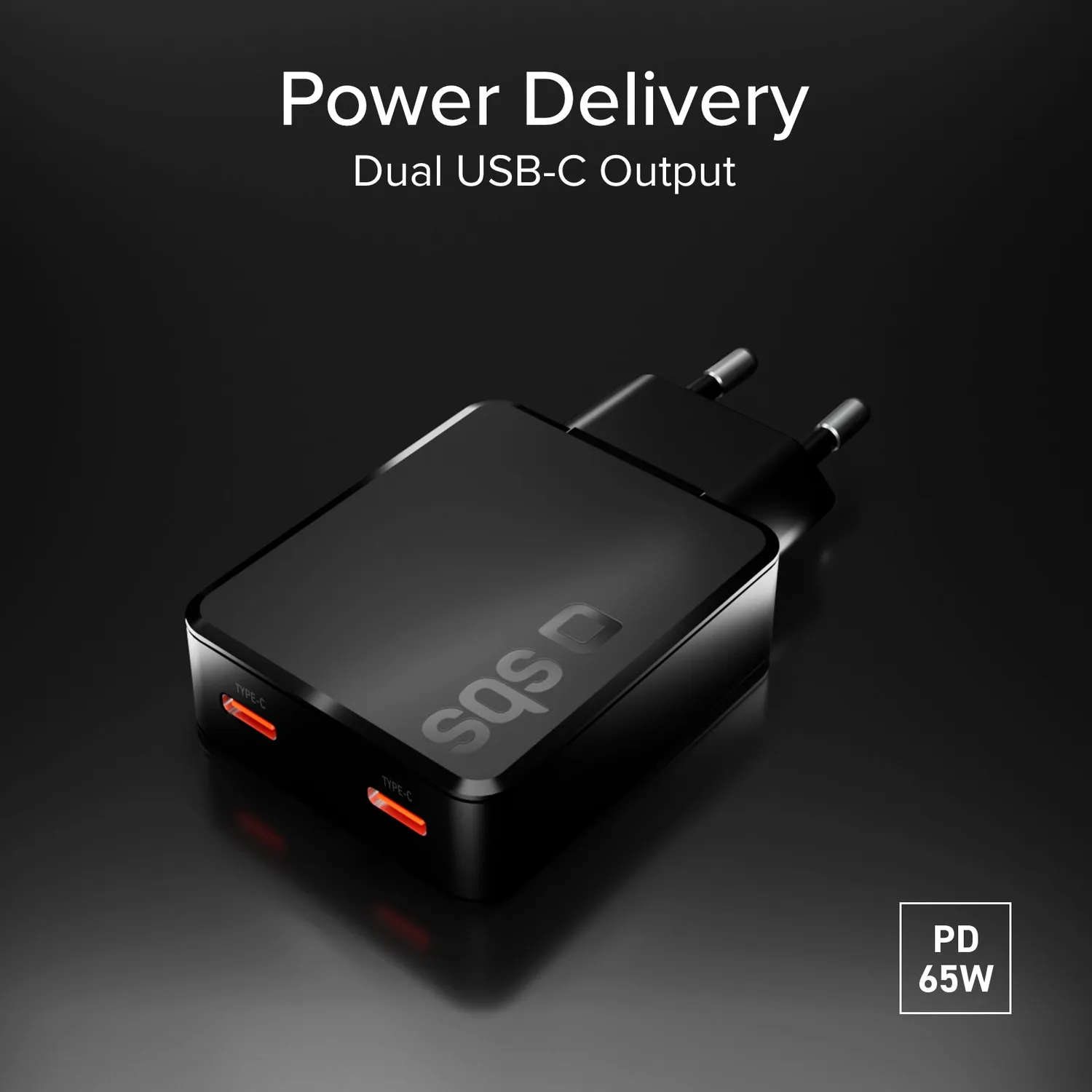 SBS Slim Charge 65W Wandladegerät 2x USB-C GaN Slim