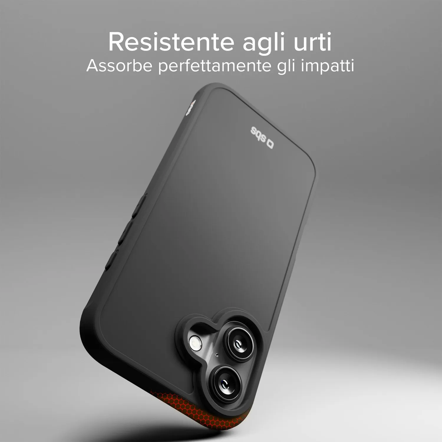 SBS D3O iPhone 16 Plus Handyhülle Schwarz Sturzschutz