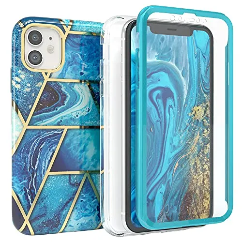 EAZY CASE iPhone 11 360 Grad Handyhülle Full Cover Blau