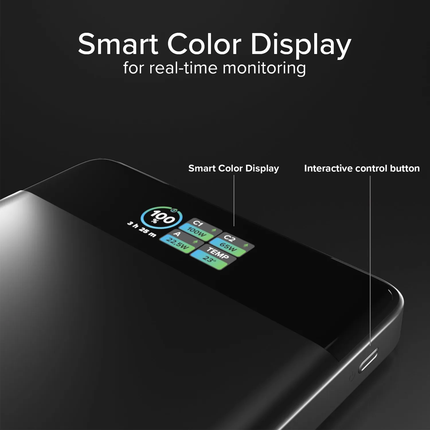 SBS 20000 mAh Powerbank 100W USB-C TFT-Display 3 Ports