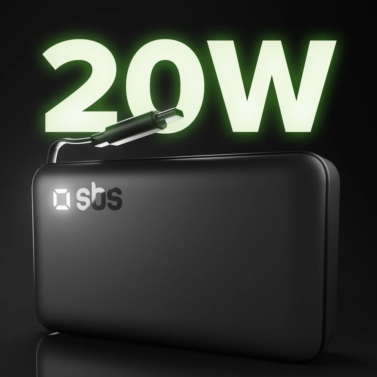 SBS Powerbank 10000mAh USB-C 20W mit Kabel