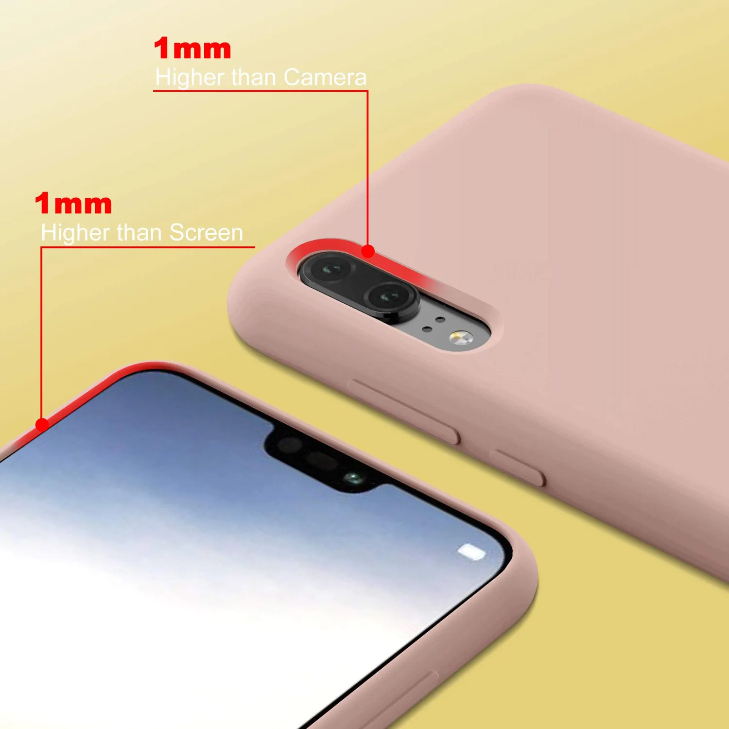 YATWIN Huawei P20 Lite Silikonhülle Rose flüssig