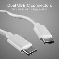 SBS Dual USB-C Splitter Ladekabel 60W 150cm Textil