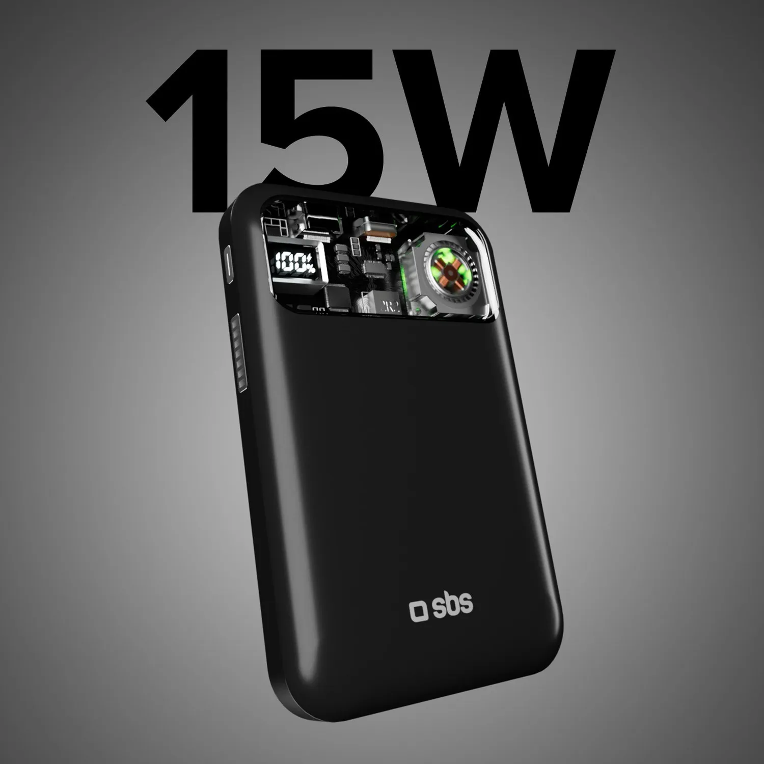 SBS Powerbank Wireless 10000 mAh mit Lüfter MagSafe