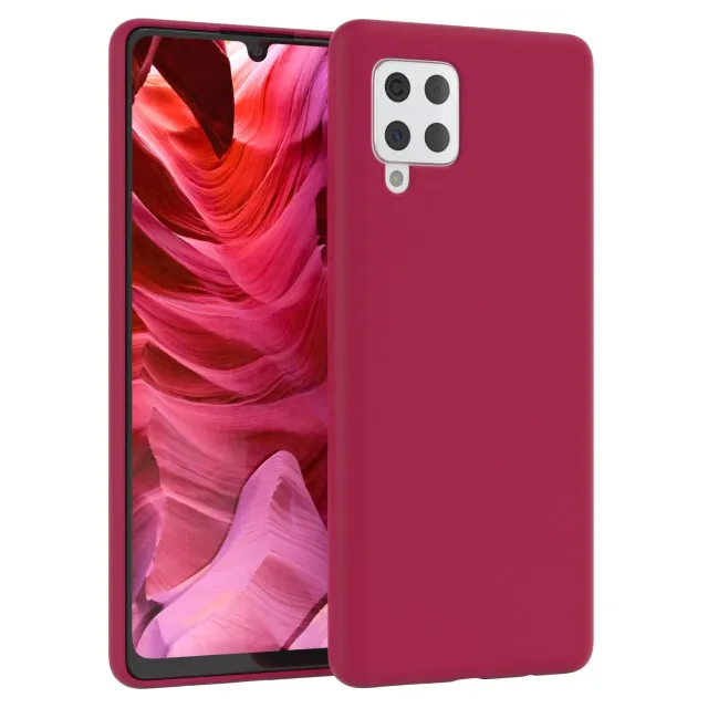 EAZY CASE Premium Galaxy A42 5G Silikonhülle Beere matt