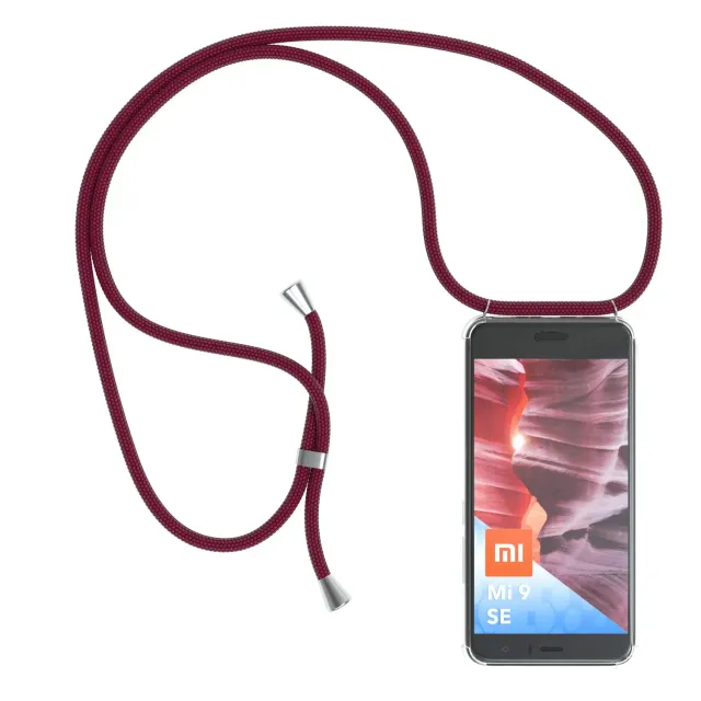EAZY CASE Xiaomi Mi 9 SE Handykette Hülle Band Burgunder Rot