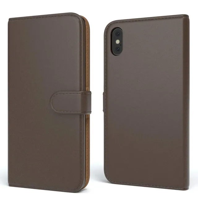 EAZY CASE Book iPhone X XS Klapphülle Braun