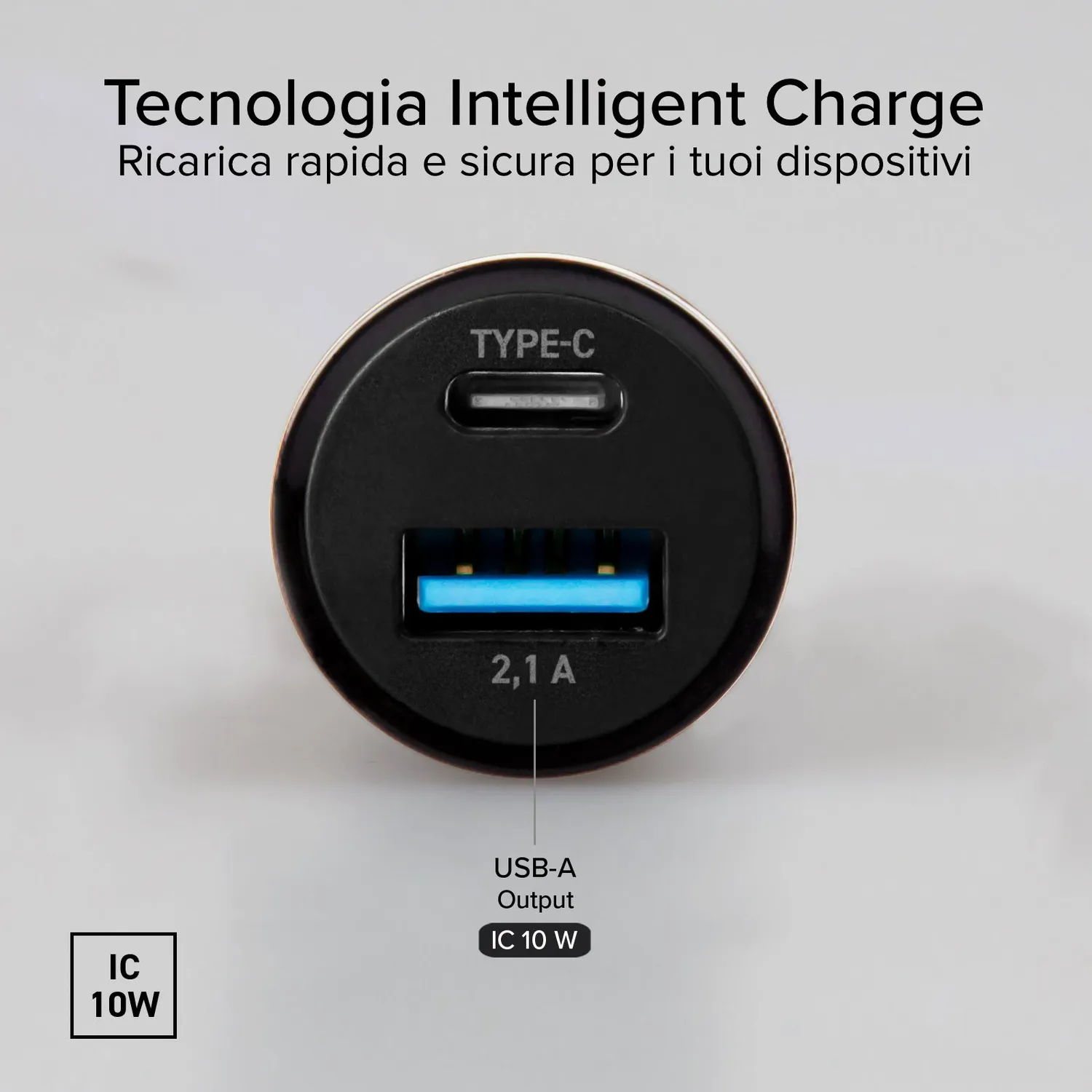 SBS Auto Ladegerät Type-C USB 2.1A Dual 12V