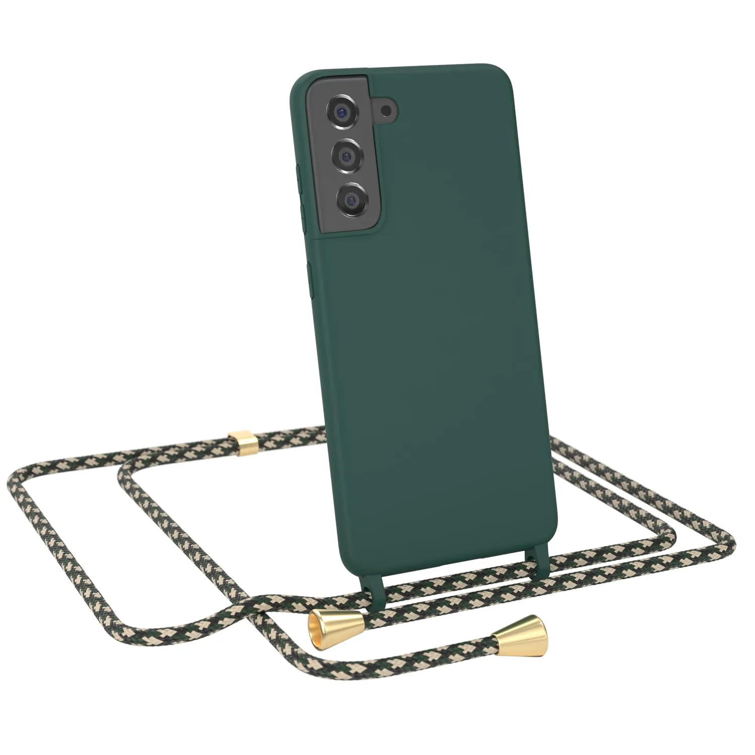 EAZY CASE Galaxy S21 FE Handykette Grün Camouflage
